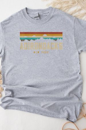 Adirondacks Vintage Mountains Hiking Camping T-Shirt