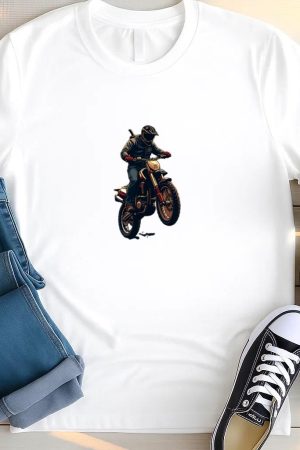 Adventurer Motorbike Focused Graphic T Shirt
