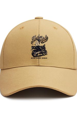 Adventurer Motorbike Happy Graphic Cotton Baseball Hat