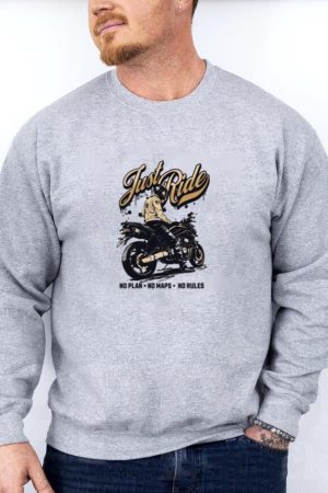 Adventurer Motorbike Happy Graphic Sweatshirt