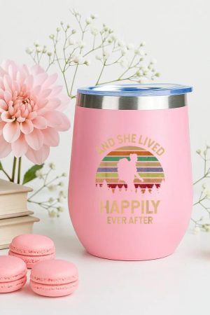 And She Lived Happily Ever After Hiking Camping 12oz Tumbler