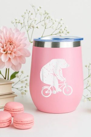 Bear Cyclist Biker 12oz Tumbler