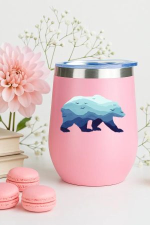 Bear Mountains Grizzly Hiking Camping 12oz Tumbler