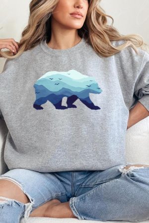 Bear Mountains Grizzly Hiking Camping Sweatshirt