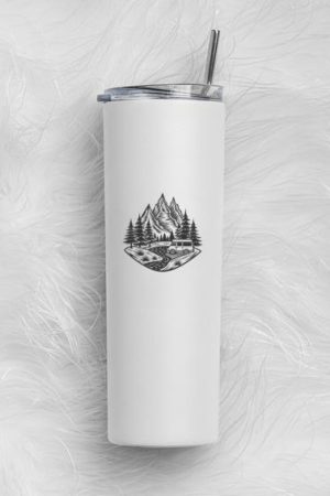 Camper Hiking Happy Bold Skinny Tumbler 20oz