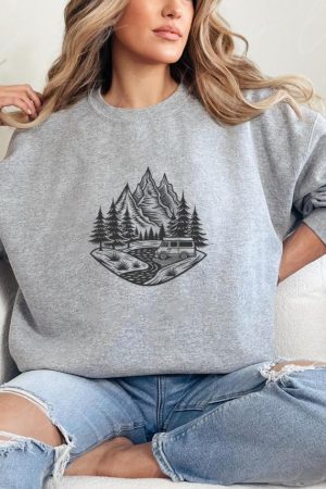 Camper Hiking Happy Bold Sweatshirt