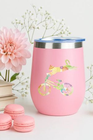 Cat Bike Cycling Bicycle 12oz Tumbler