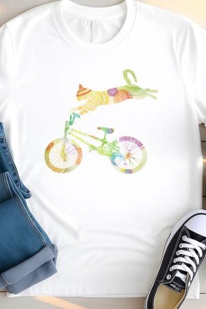 Cat Bike Cycling Bicycle T Shirt