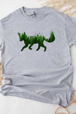Fox Forest Nature Outdoor Hiking Camping Hunting T-Shirt