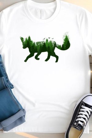 Fox Forest Nature Outdoor Hiking Camping Hunting T Shirt