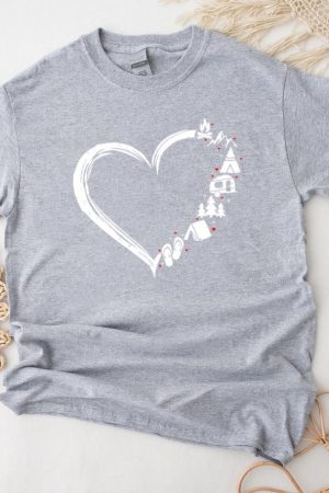 Heart Camping And Hiking T-Shirt
