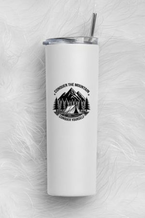 Hiker Hiking Happy Minimal Skinny Tumbler 20oz