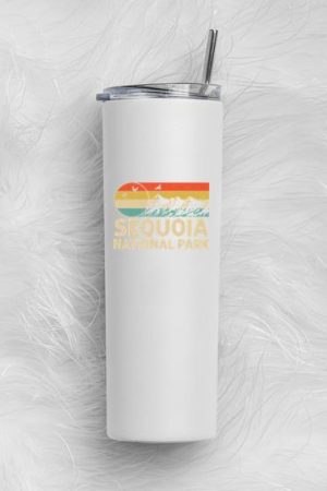 Hiking Camping Retro Style Sequoia National Park Skinny Tumbler 20oz