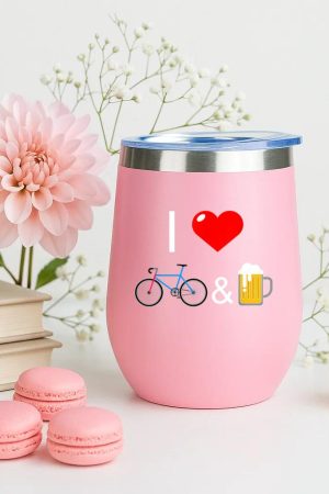 I Love Bikes And Beer Cycing 12oz Tumbler