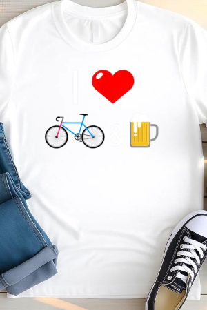 I Love Bikes And Beer Cycing T Shirt