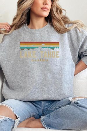 Lake Tahoe Vintage Mountains Hiking Camping California Sweatshirt