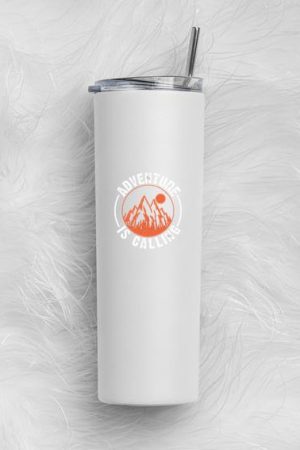 Man Hiking Peaceful Artistic Skinny Tumbler 20oz