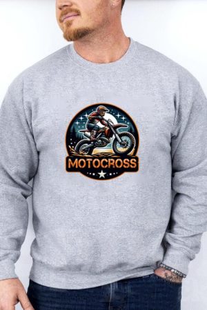 Man Motorbike Happy Minimal Sweatshirt
