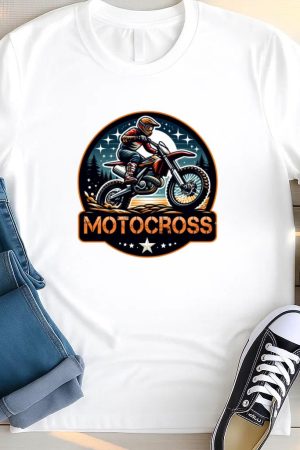 Man Motorbike Happy Minimal T Shirt