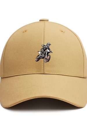Man Motorbike Peaceful Minimal Cotton Baseball Hat