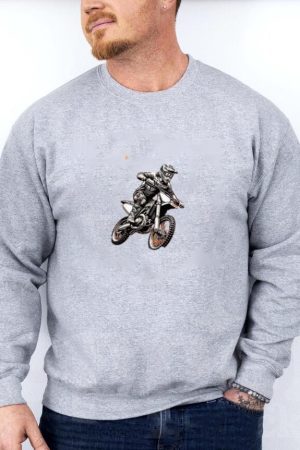 Man Motorbike Peaceful Minimal Sweatshirt