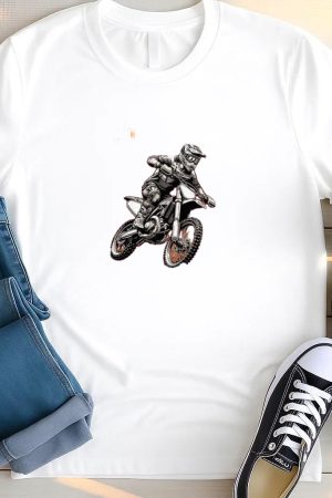Man Motorbike Peaceful Minimal T Shirt