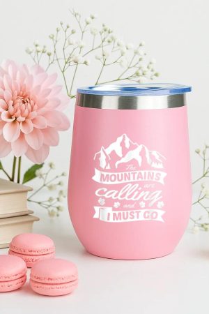 Mountains Are Calling Hiking Camping 12oz Tumbler