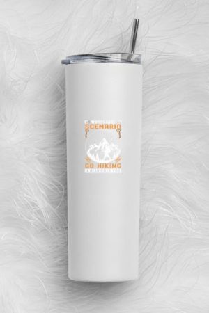 Nature Hiking Brave Flat Skinny Tumbler 20oz