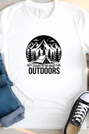 Nature Hiking Focused Flat T Shirt