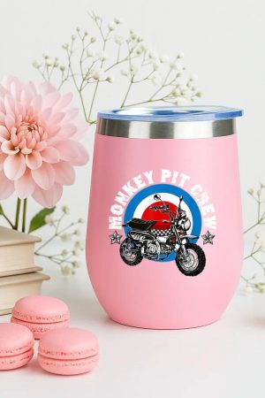 Retro Monkey Bike Pit Crew 12oz Tumbler