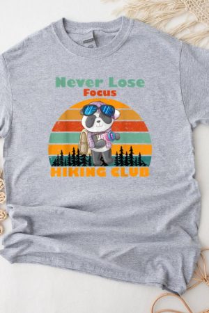 Vintage Panda Hiking Club Never Lose Focus T-Shirt