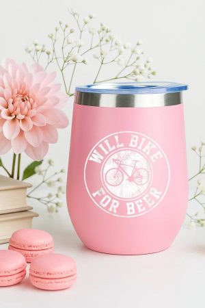 Will Bike For Beer Cycling 12oz Tumbler