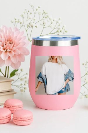 Woman Hiking Happy Retro 12oz Tumbler