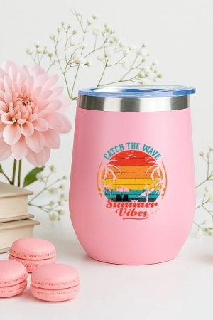Woman Hiking Peaceful Retro 12oz Tumbler