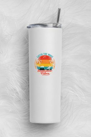 Woman Hiking Peaceful Retro Skinny Tumbler 20oz