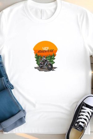 Woman Motorbike Joyful Classic T Shirt