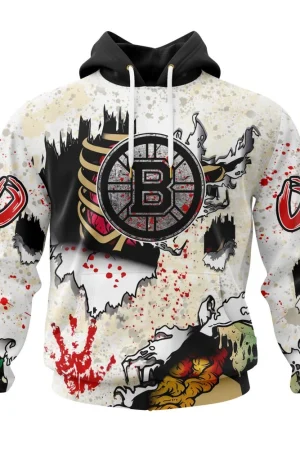 Boston Bruins Special Zombie For Halloween All Over Print Hoodie Style 78049