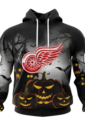 Detroit Red Wings Special Design For Halloween All Over Print Hoodie Style 66959