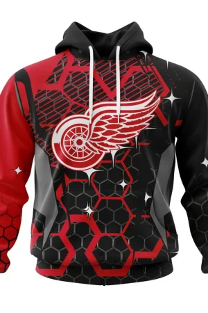 Detroit Red Wings Specialized Design With Motocross All Over Print Hoodie Style 24216