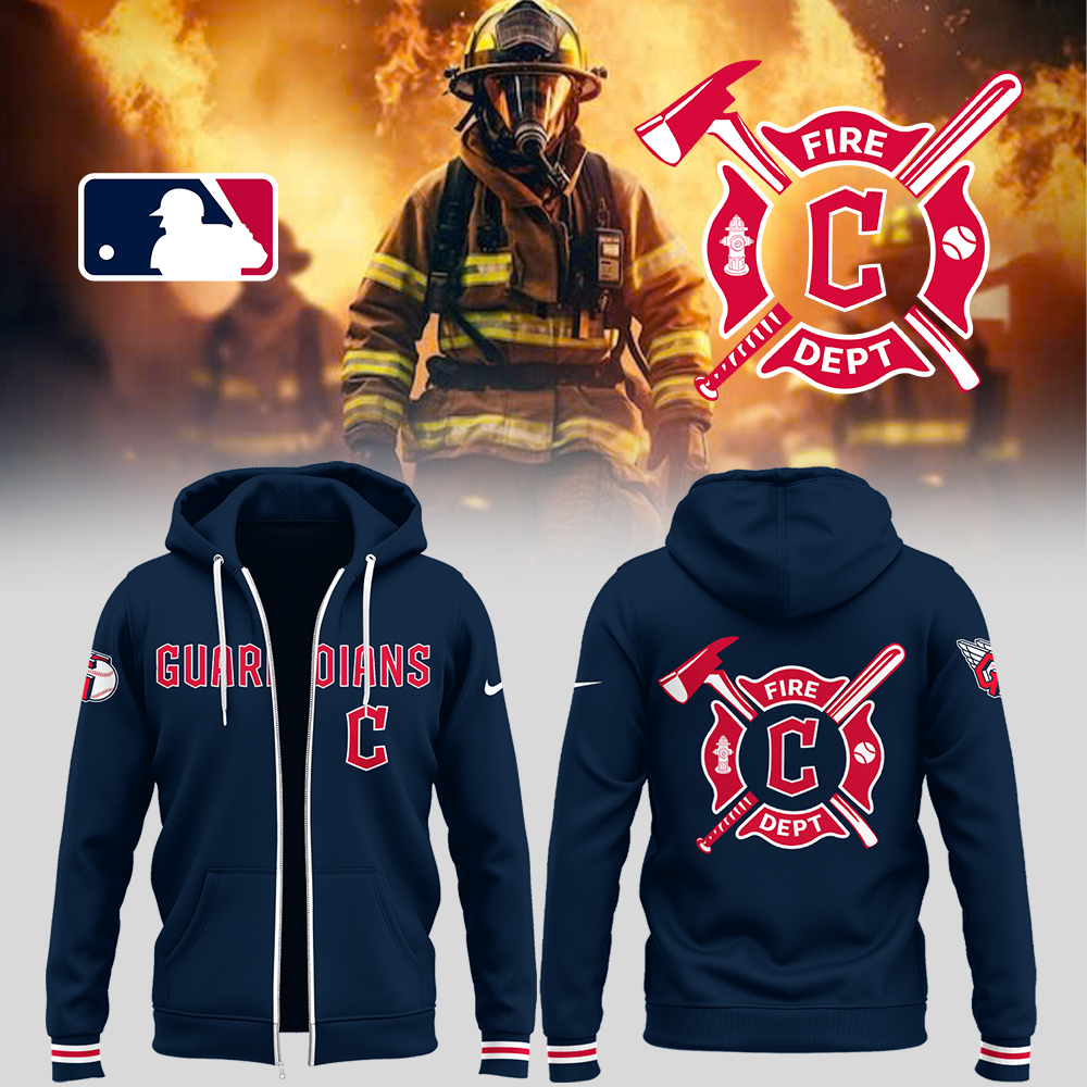 Guardians x Firefighter Appreciation Night Zip Hoodie Unique Baseball Gifts
