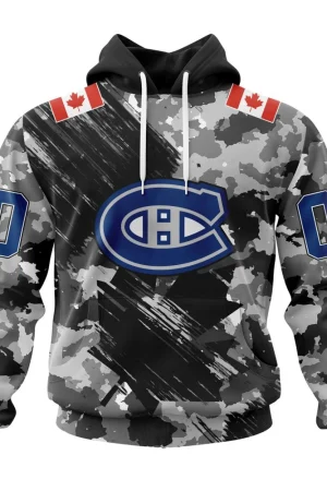 Montreal Canadiens Special Camo Armed Forces Design All Over Print Hoodie Style 36693