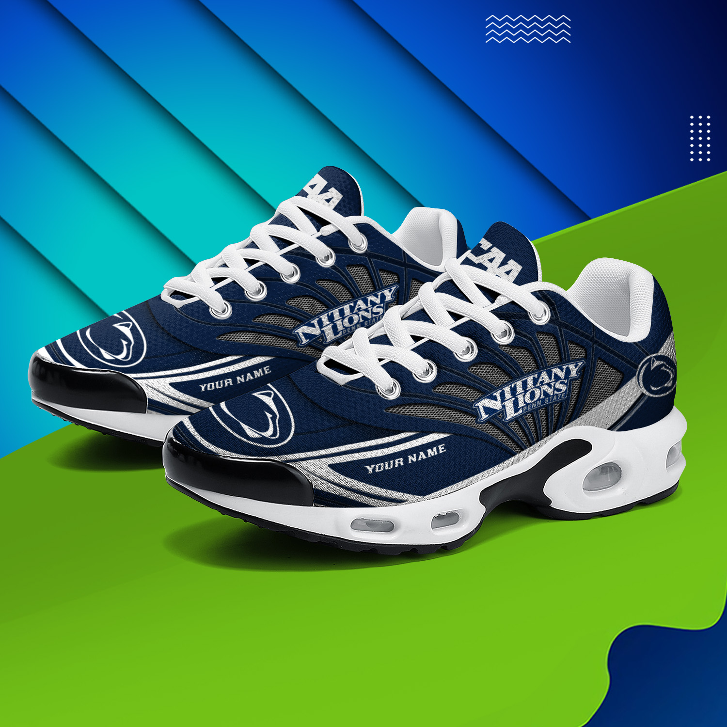 Penn State Nittany Lions Air Max Plus Shoes Sneakers For Men And Women - Image 3