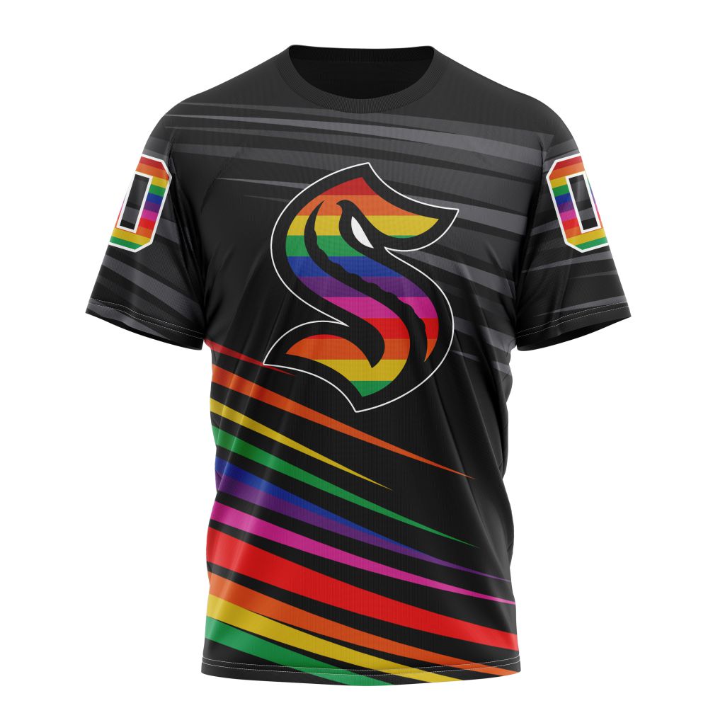 Seattle Kraken Special Pride Design Hockey Is For Everyone 01 Personalized Name And Number T-Shirt Oregontrailrvpk Shirt