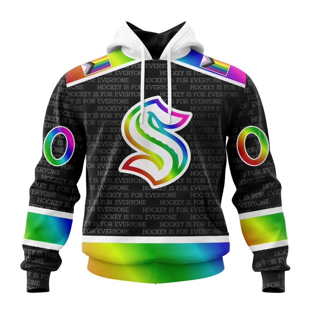 Seattle Kraken Special Pride Design Hockey Is For Everyone All Over Print Hoodie Style 20297