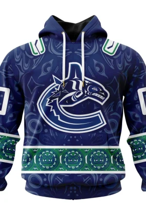 Vancouver Canucks Special Design With Canadian Aboriginal Art All Over Print Hoodie Style 61904